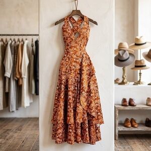 J.Crew Collection Vintage Vines Ruffle Hem Dress 6 NWT